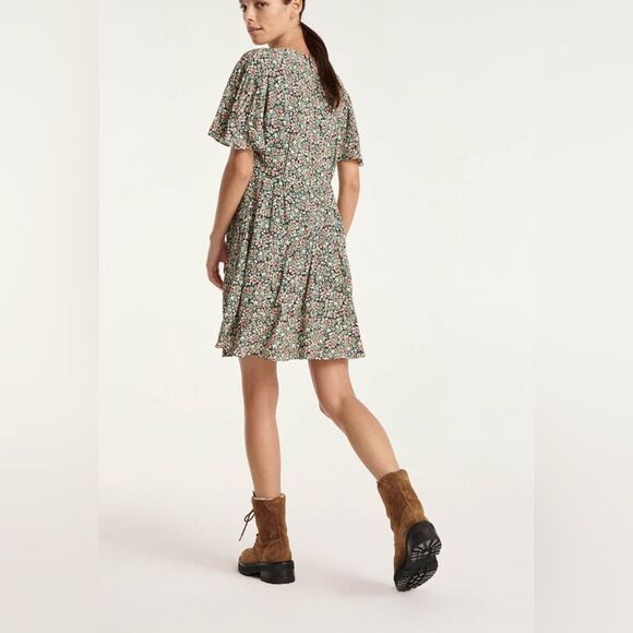 The Kooples SHORT PRINTED DRESS WITH COVERED BUTTONS Large 3 - Picture 3 of 14